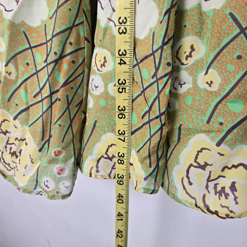 Anthropologie Girls from Savoy Floral Print Silk Dress A Line Midi Fit Flare - Picture 2 of 7